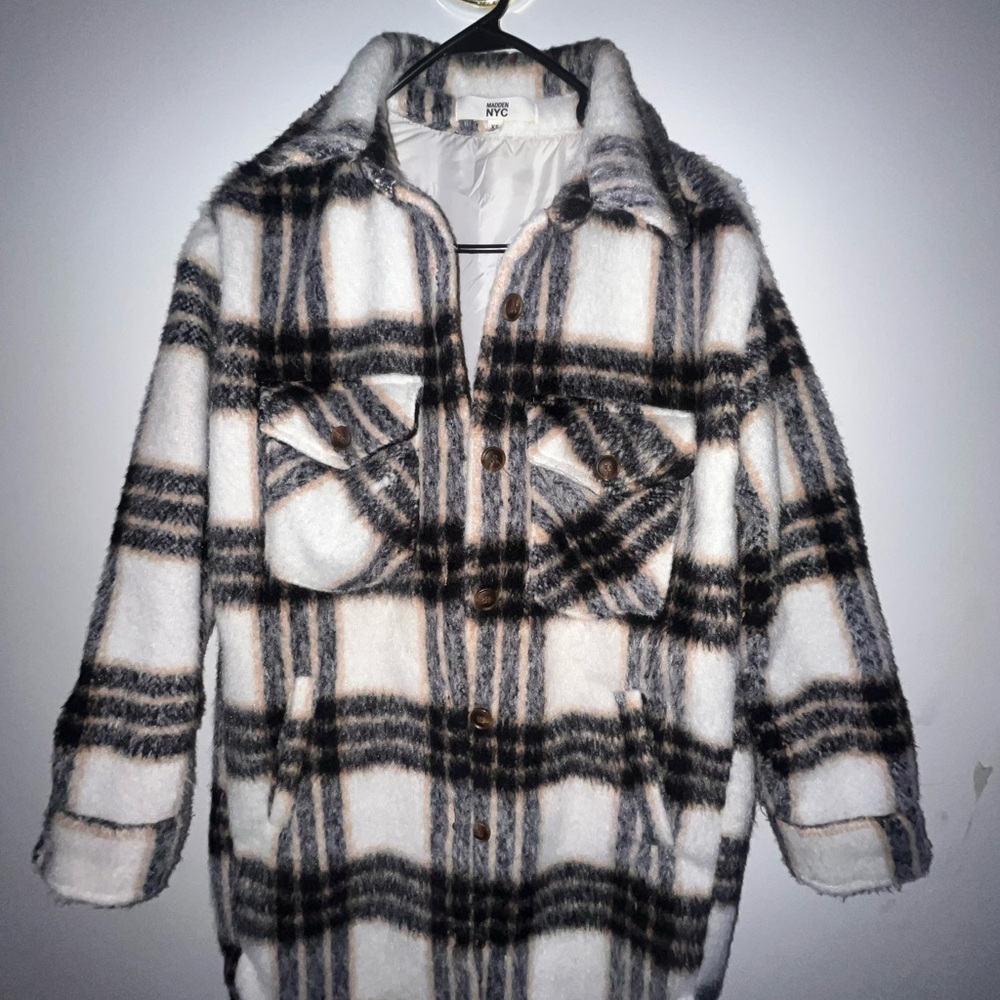 Plaid Button-Up Coat
